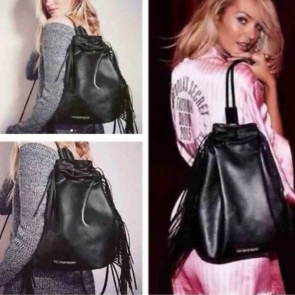 VICTORIA’S SECRET FRINGE BACKPACK VEGAN FAUX LEATHER